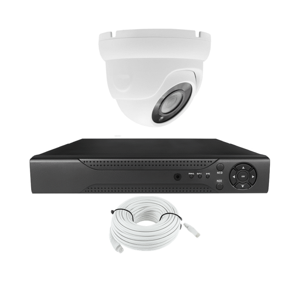 KIT CCTV de 1 cámara ULTRAHD-5MP completo de interior/exterior con cables mixtos y disco duro de 1TB