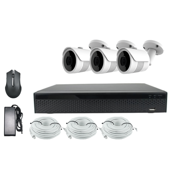 Kit 3 cámaras 4k KIT CCTV de 3 cámaras 4K-8MP completo de interior/exterior con cables mixtos y disco duro de 1TB