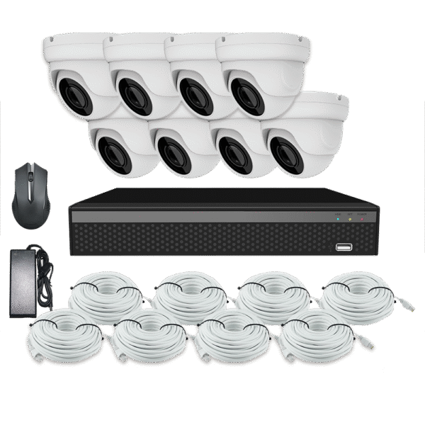 kit 8 ch 4k KIT CCTV de 8 cámaras 4K-8MP completo de interior/exterior con cables mixtos y disco duro de 1TB