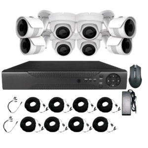 KIT CCTV de 8 cámaras ULTRAHD-5MP completo de interior/exterior con cables mixtos y disco duro de 1TB