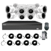 kit 8ch longse cableado KIT CCTV de 8 cámaras 4K-8MP completo de interior/exterior con cables mixtos y disco duro de 1TB