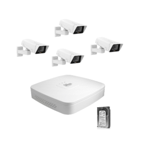 AXISPRO Kit IP PoE AXIS / DAHUA con 4 cámaras varifocales de alta presición, grabador y disco duro