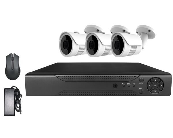 Kit de 3 cámaras 5mp con grabador y alimentadores